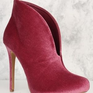 Mauve 4 1/2 inch Velvet High Heel Booties